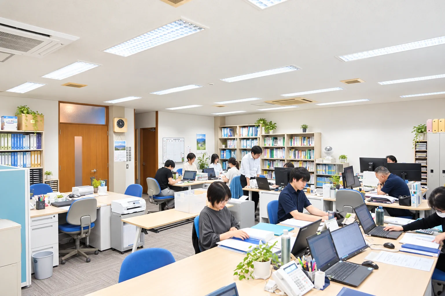 事務所で業務にあたるスタッフ